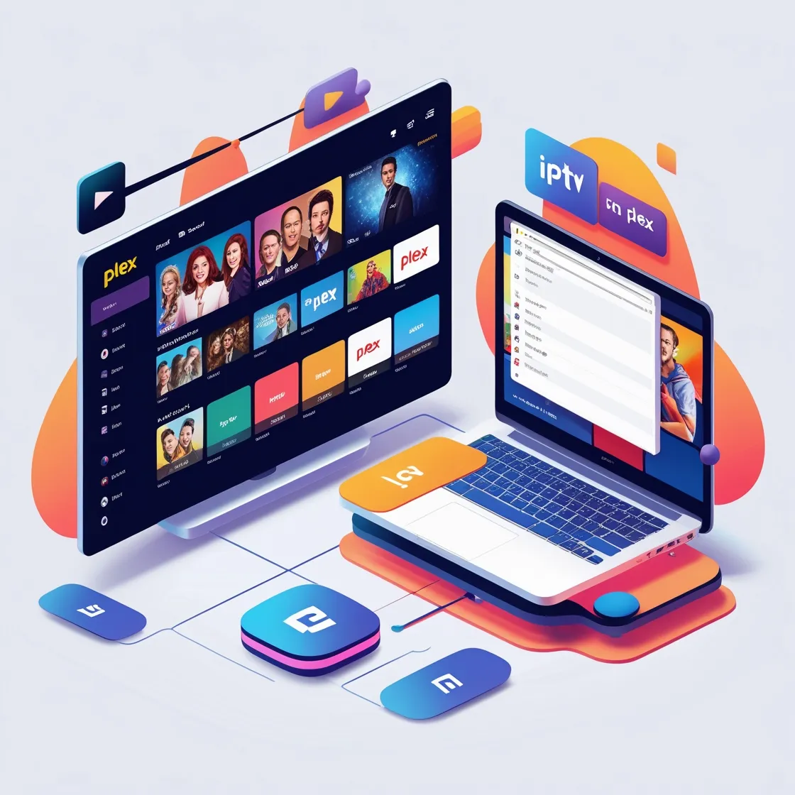 Diagram showcasing the process to set up IPTV on Plex for streaming.