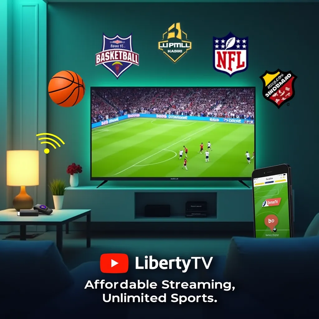 Apps Like FuboTV: LibertyTV live streaming sports on a Smart TV.